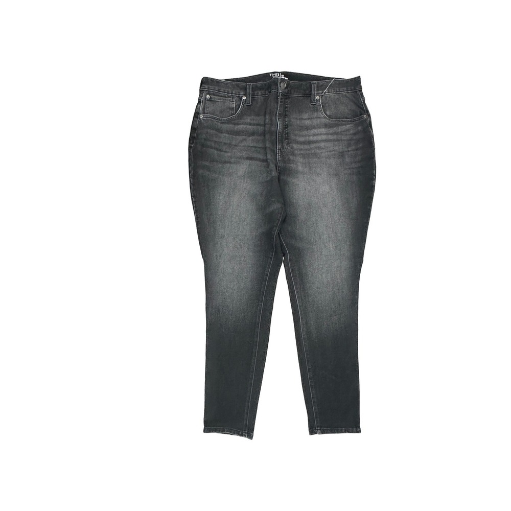 Time and Tru High Rise Curvy Skinny Jeans Womens‎ 18 Black Faded Stretch Denim